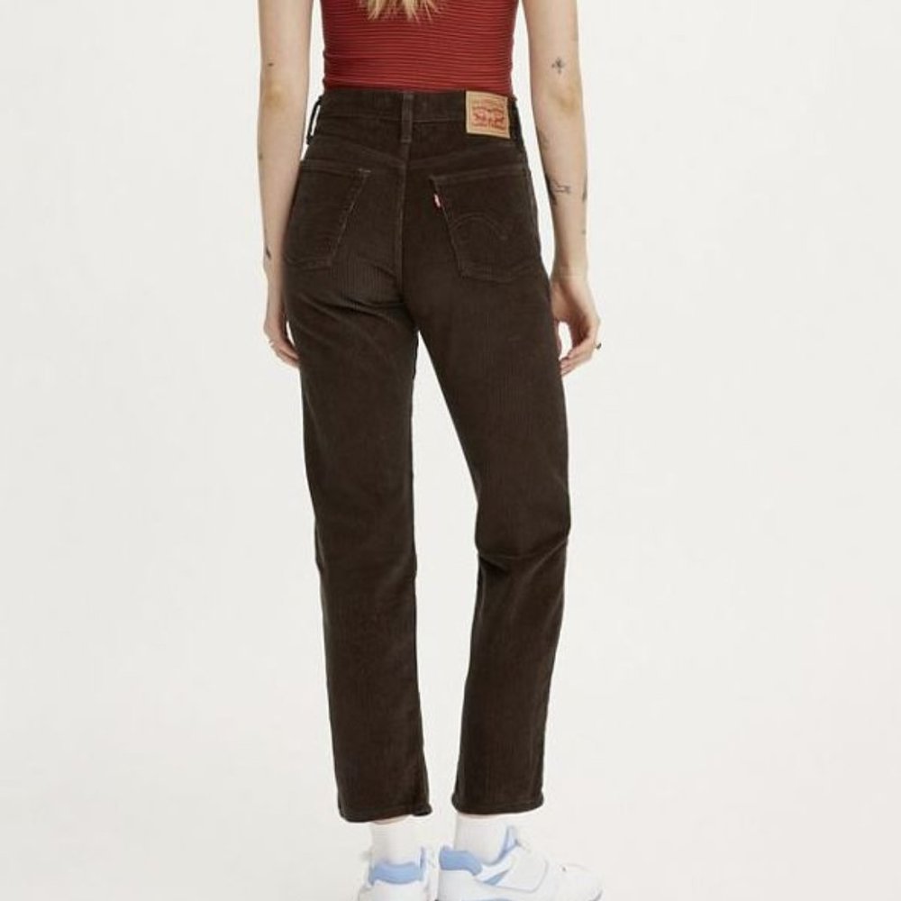 Levi's Women's Dark Brown Cropped Corduroy Pants - Picture 1 of 6